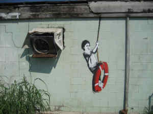 Banksy Swinger Building Detail 1