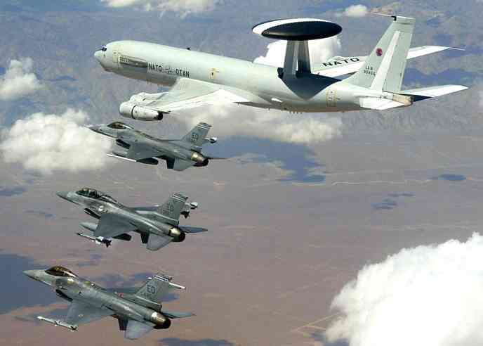 nato awacs and usaf f16 fighter aircraft2