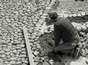 Lavoratore pavimentazione stradale