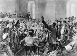 lenin vladimir ilyich ulyanov 22 4 1870 21 1 1924 politico russo a meta della durata del discorso durante un incontro disegno circa 1940 ddt06p.jpg