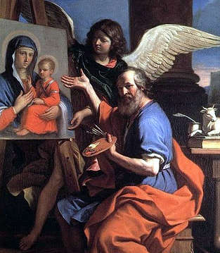 Guercino San Luca mostra un ritratto della vergine