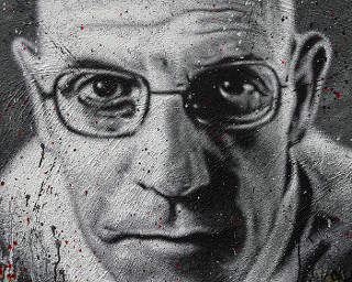 Michel Foucault painted portrait Credit thierry ehrmann Creative Commons