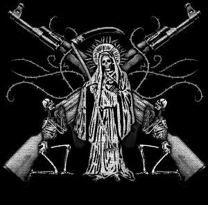 santa muerte bianco e nero