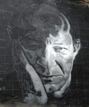 Giorgio Agamben wall portrait