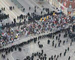 polizia corralling