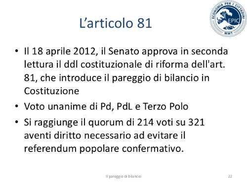 le implicazioni del pareggio di bilancio e fiscal compact 22 638