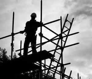 silhouette construction worker