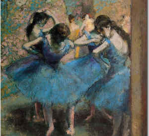 Edgar Degas Dancers in Blue 1890 Canvas Art L13980725