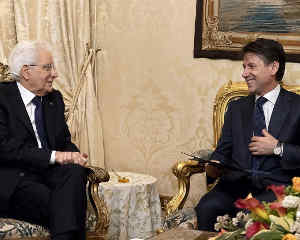 Sergio Mattarella and Giuseppe Conte 5