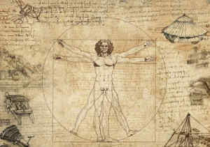 Uomo vitruviano Leonardo da Vinci 750x500